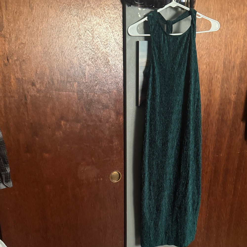 Anthropologie Teal Backless Dress
